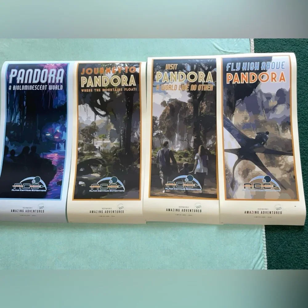 D23 Limited Edition Pandora Posters set of 4 2018 Destination D Amazing Adventur